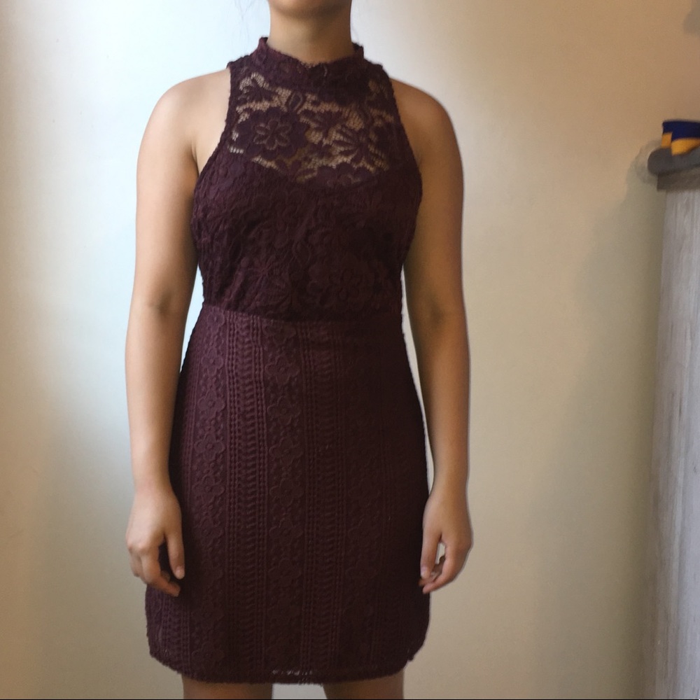 Burgundy Laced Dress